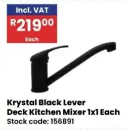 Africa Cash and Carry Krystal Black Lever Deck Kitchen Mixer offer
