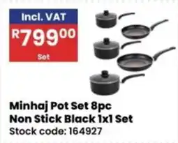 Africa Cash and Carry Minhaj Pot Set 8pc Non Stick Black 1x1 Set offer