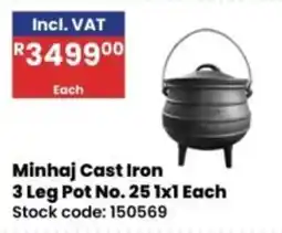 Africa Cash and Carry Minhaj Cast Iron 3 Leg Pot offer