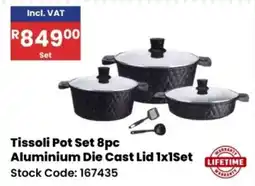 Africa Cash and Carry Tissoli Pot Set 8pc Aluminium Die Cast Lid 1x1Set offer