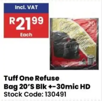 Africa Cash and Carry Tuff One Refuse Bag 20'S Blk offer