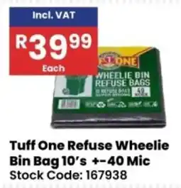 Africa Cash and Carry Tuff One Refuse Wheelie Bin Bag offer