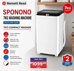 Africa Cash and Carry Bennett Read SPONONO 7KG WASHING MACHINE offer