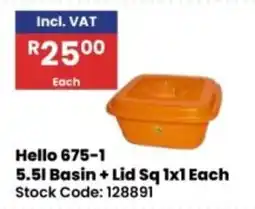 Africa Cash and Carry Hello 675-1 Basin + Lid Sq offer