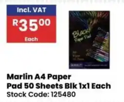 Africa Cash and Carry Marlin A4 Paper Pad 50 Sheets Blk offer