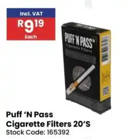 Africa Cash and Carry Puff 'N Pass Cigarette Filters 20'S offer
