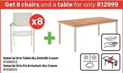 Leroy Merlin Naterial Oris Table Alu and Naterial Oris Fix Armchair Alu offer