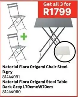 Leroy Merlin Naterial Flora Origami Chair Steel D.gry offer