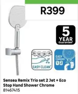 Leroy Merlin Sensea Remix Trio set 2 Jet + Eco Stop Hand Shower Chrome offer