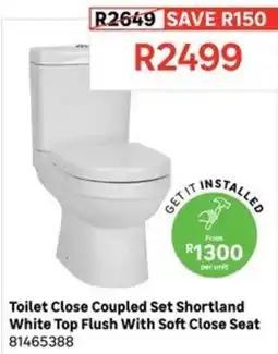 Leroy Merlin Toilet Close Coupled Set Shortland White Top Flush With Soft Close Seat offer
