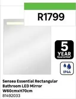 Leroy Merlin Sensea Essential Rectangular Bathroom LED Mirror offer