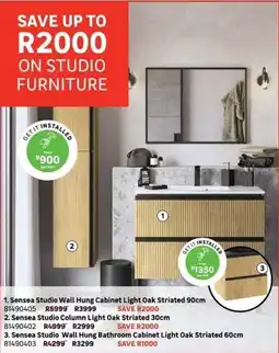 Leroy Merlin Sensea Studio Wall Hung Cabinet Light Oak Striated 90cm offer