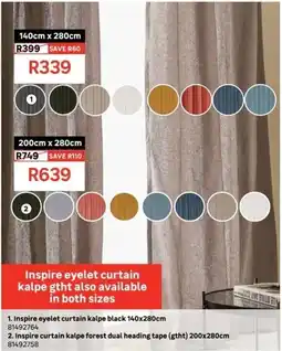 Leroy Merlin Inspire eyelet curtain kalpe black offer