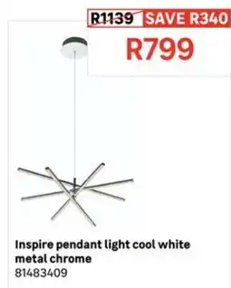 Leroy Merlin Inspire pendant light cool white metal chrome offer
