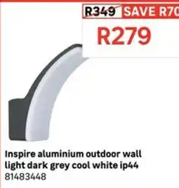 Leroy Merlin Inspire aluminium outdoor wall light dark grey cool white offer