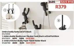 Leroy Merlin Umbra buddy hooks set of 3 black offer