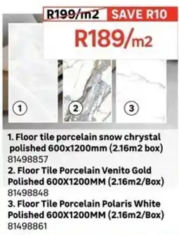Leroy Merlin Floor tile porcelain snow chrystal polished offer