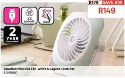 Leroy Merlin Equation Mini USB Fan white & Laguna offer