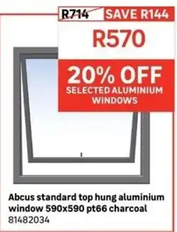 Leroy Merlin Abcus standard top hung aluminium window offer