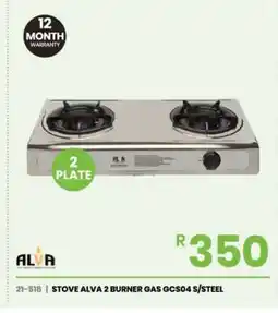 Fair Price STOVE ALVA 2 BURNER GAS GCS04 S/STEEL offer