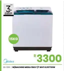 Fair Price W/MACHINE MIDEA 15KG T/T WHT KL15TTG1W offer