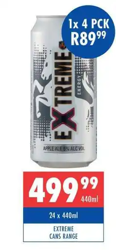 Ultra Liquors EXTREME CANS RANGE offer