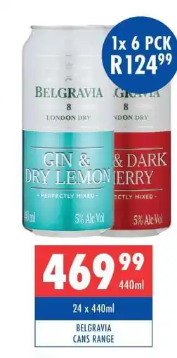 Ultra Liquors BELGRAVIA CANS RANGE offer