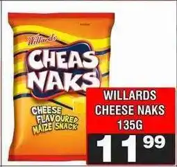 Advance Cash n Carry WILLARDS CHEESE NAKS 135G offer