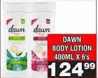 Advance Cash n Carry DAWN BODY LOTION 400ML X 6's offer