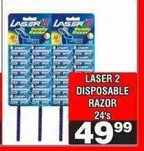 Advance Cash n Carry LASER 2 DISPOSABLE RAZOR 24's offer