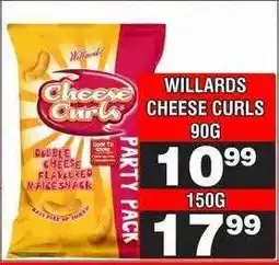 Advance Cash n Carry WILLARDS CHEESE CURLS 90G offer