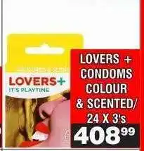 Advance Cash n Carry LOVERS + CONDOMS COLOUR & SCENTED 24 X 3's offer