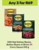 Game Koo - red kidney beans, butter beans in brine or curry sauce offer