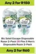 Game Bic - soleil escape disposable razor 2-pack or flex 5 men's disposable razor 2-pack offer