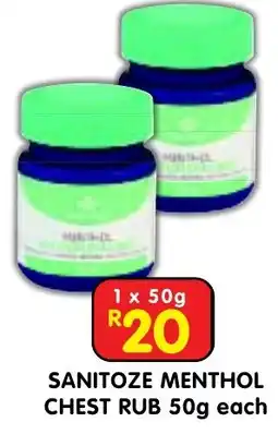 Shoprite SANITOZE MENTHOL CHEST RUB offer