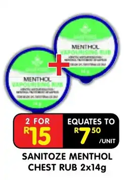 Shoprite Sanitoze Menthol Chest Rub offer