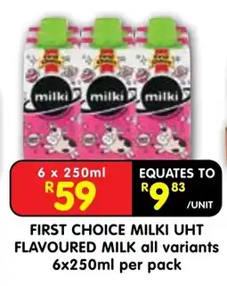 Shoprite FIRST CHOICE MILKI UHT FLAVOURED MILK offer