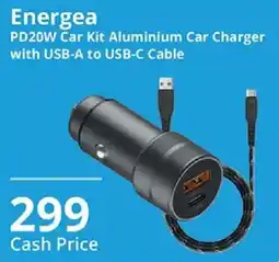 Cellucity Energea PD20W Car Kit Aluminium Car Charger with USB-A to USB-C Cable offer
