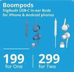 Cellucity Boompods Digibuds USB-C In-ear Buds offer