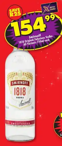 Shoprite Smirnoff 1818 Vodka offer