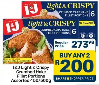 I&J Light & Crispy Crumbed Cape Hake Fillet Portions Assorted