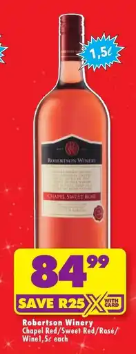 Shoprite Robertson Winery Chapel Sweet Rose offer