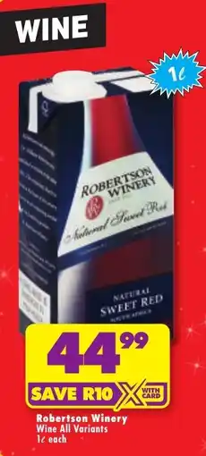 Shoprite Robertson Winery Wine All Variants offer
