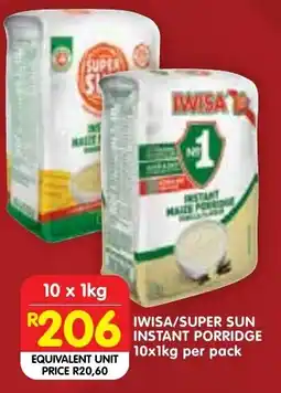 Shoprite IWISA/SUPER SUN INSTANT PORRIDGE offer