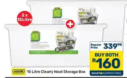 Pick n Pay Hypermarket ADDIS 15 Litre Clearly Neat Storage Box offer
