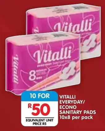 Shoprite Vitalli Everyday/Econo Sanitary Pads offer