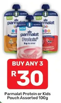 Pick n Pay Hypermarket Parmalat Protein or Kids Pouch Assorted offer