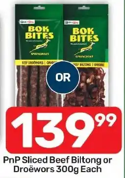Pick n Pay Hypermarket Bok Bites Sliced Beef Biltong or Droëwors offer