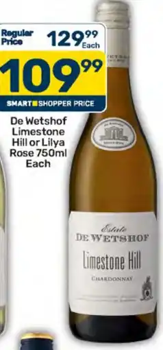 Pick n Pay Hypermarket De Wetshof Limestone Hill Chardonnay offer