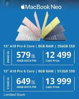 Cellucity MacBook Neo 13" A18 Pro 6 Core offer